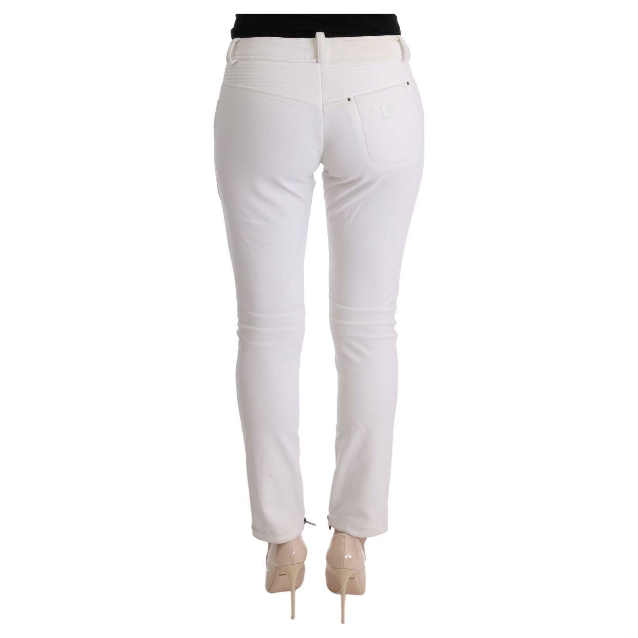 Ermanno Scervino White Cotton Slim Fit Casual Pants