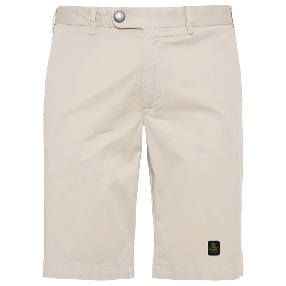 Refrigiwear Elegant Beige Bermuda Shorts with Logo Patch RE-12674-W30