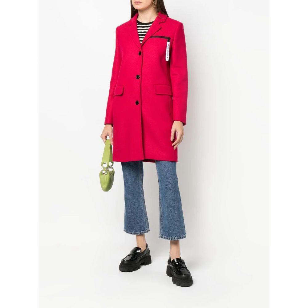 Love Moschino Chic Pink Woolen Coat with Logo Details LO-10240-IT42|M