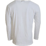 Dsquared² White Cotton Linen Long Sleeves Pullover Sweater TSH83202-50