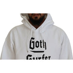 Dsquared² White Cotton Hooded Printed Men Pullover Sweater TSH83494-48