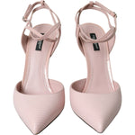 Dolce & Gabbana Pink Leather Ankle Strap Heels Pumps Shoes LA10710-41