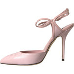 Dolce & Gabbana Pink Leather Ankle Strap Heels Pumps Shoes LA10710-41