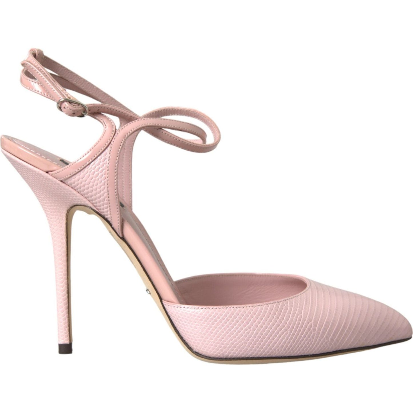 Dolce & Gabbana Pink Leather Ankle Strap Heels Pumps Shoes LA10710-41