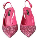 Dolce & Gabbana Pink Slingbacks Crystal Pumps Shoes LA10244-35.5