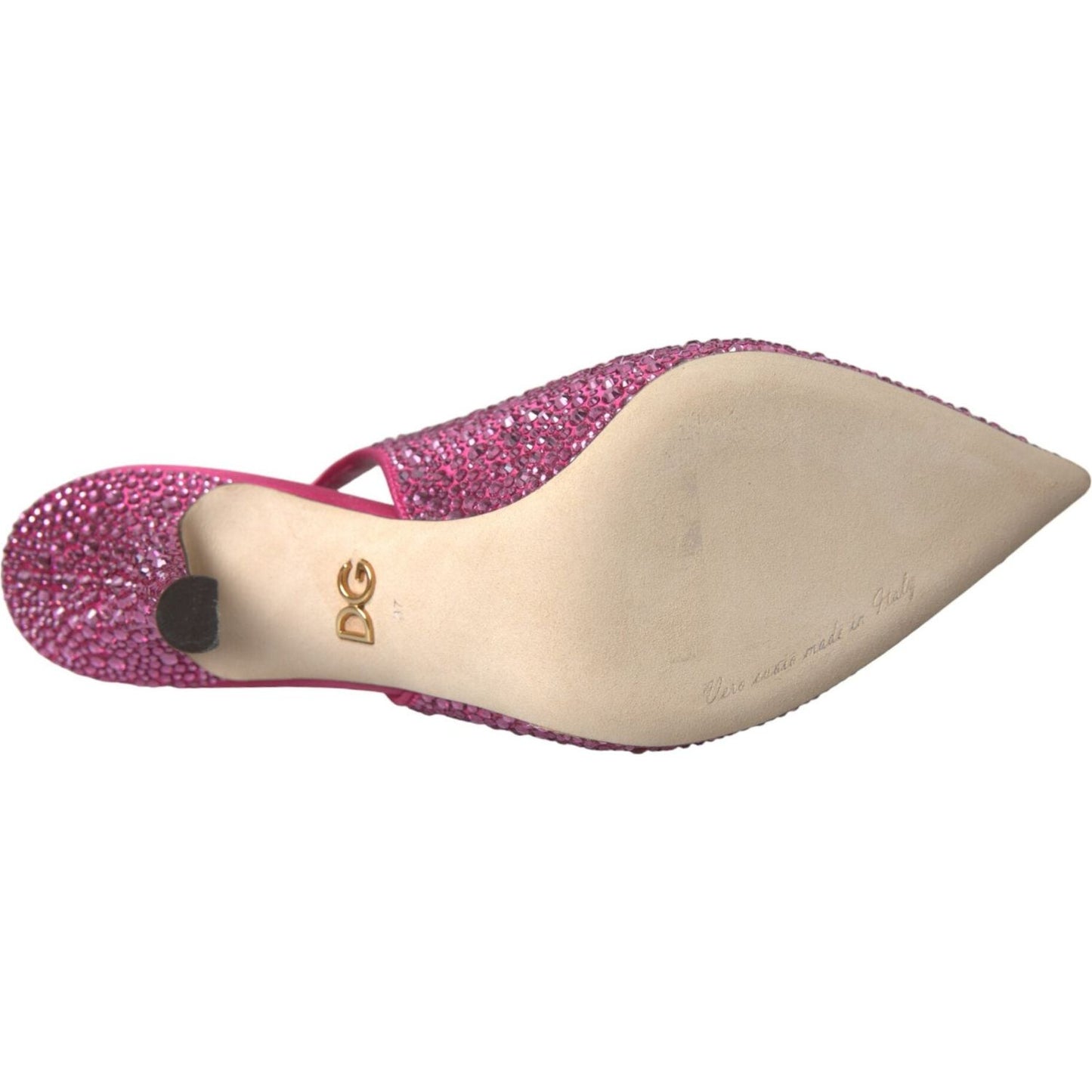 Dolce & Gabbana Pink Slingbacks Crystal Pumps Shoes LA10244-35.5