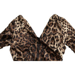 Dolce & Gabbana Brown Leopard Print Bodycon V-neck Midi Dress DR281158-38