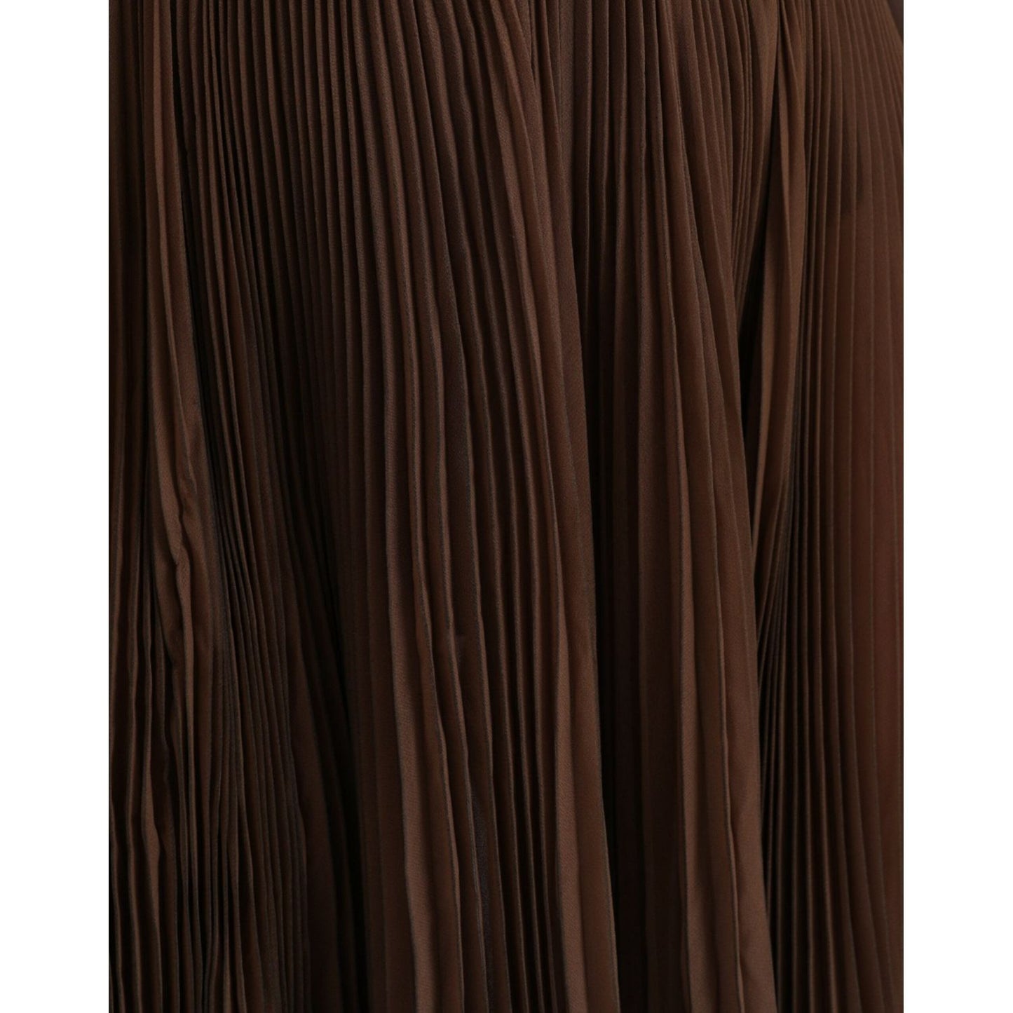 Dolce & Gabbana Brown Polyester Pleated High Waist Midi Skirt SKI1996-40