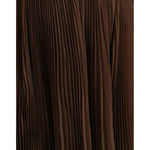 Dolce & Gabbana Brown Polyester Pleated High Waist Midi Skirt SKI1996-40