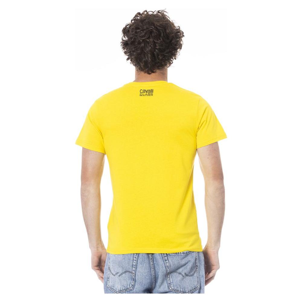Cavalli Class Yellow Cotton Men T-Shirt