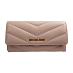 Michael Kors Jet Set Travel Large Quilted Leather Trifold Wallet Powder Blush 85328