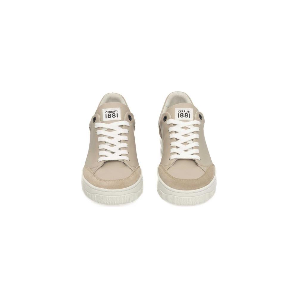 Cerruti 1881 Beige Leather Women Platform Sneaker CE-24533-EU38/US8