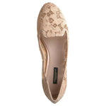 Dolce & Gabbana Beige Floral Lace Loafers Flats Shoes LA10256-39