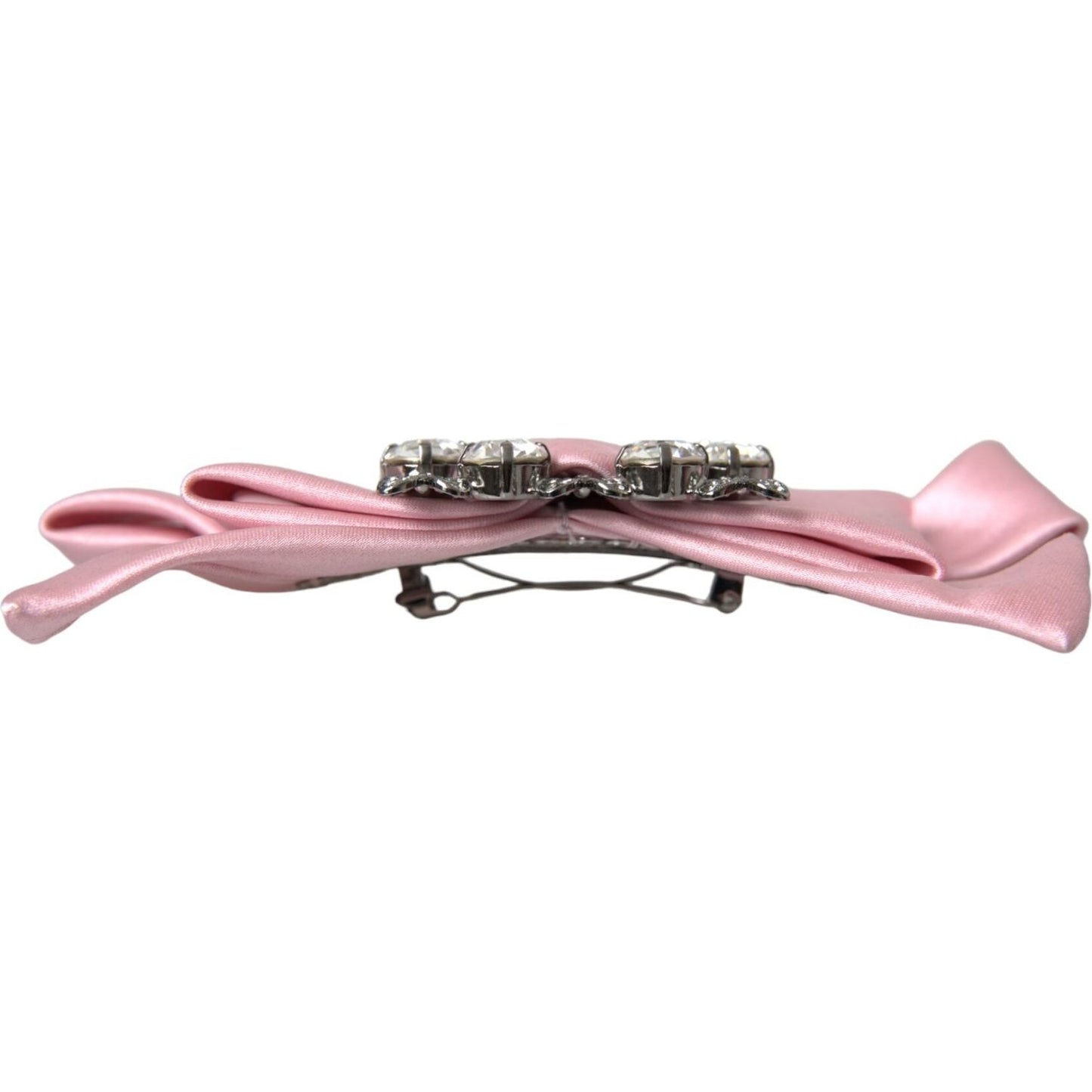 Dolce & Gabbana Pink Satin Crystal Jewelry Brooch Hair Pin FASHION ACCESSORIES