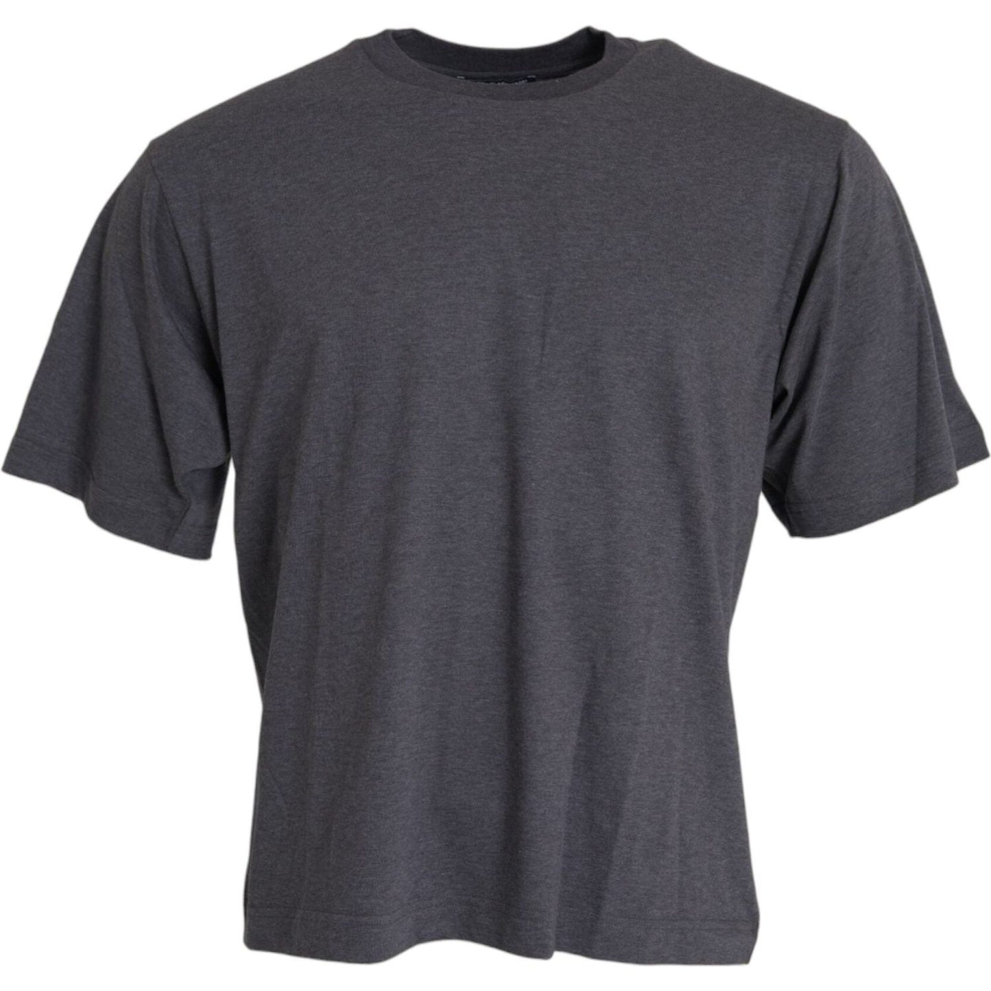 Dolce & Gabbana Gray Cotton Round Neck Short Sleeve T-shirt