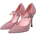 Dolce & Gabbana Pink Strass Crystal Heels Pumps Shoes LA11007-39