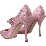 Dolce & Gabbana Pink Strass Crystal Heels Pumps Shoes LA11007-39