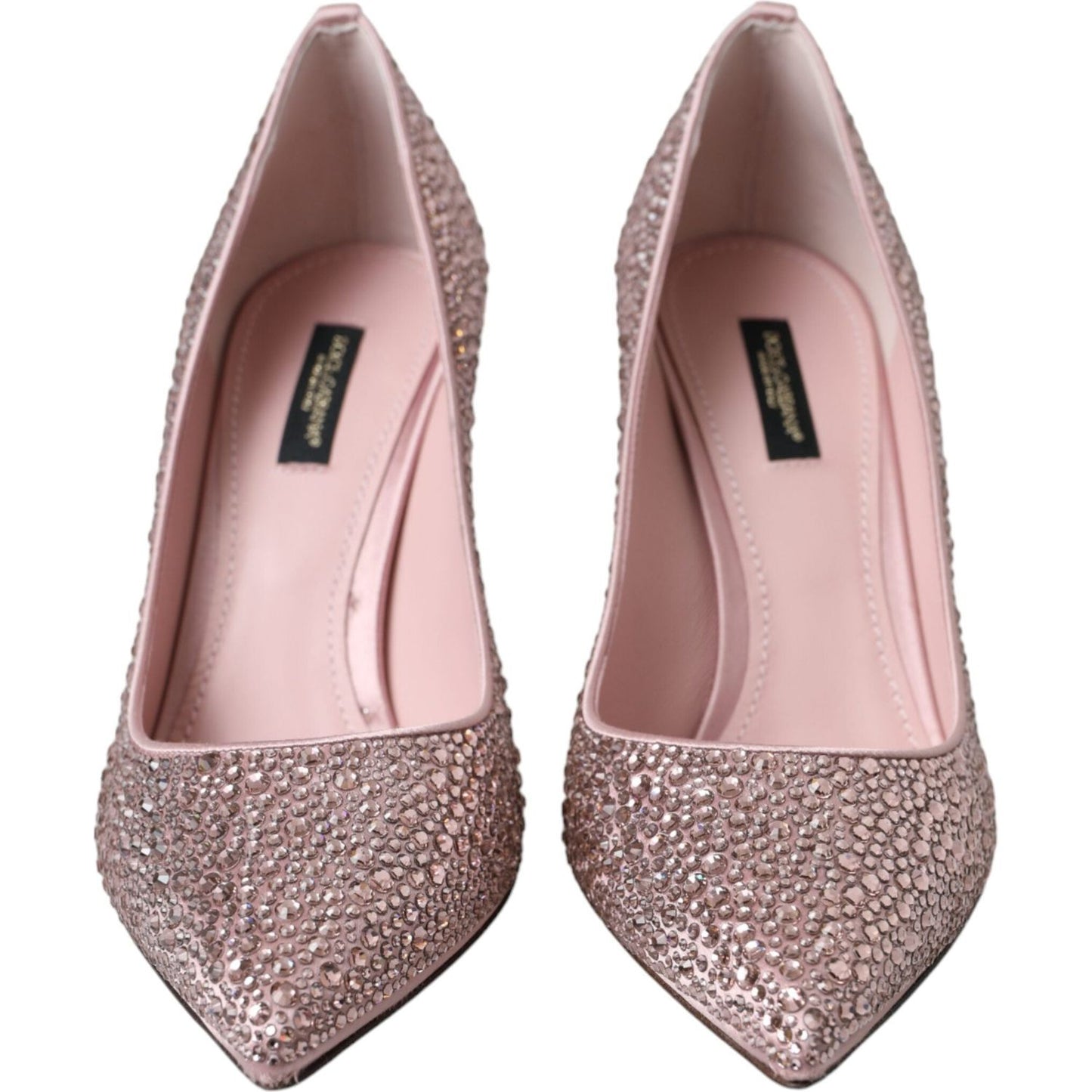 Dolce & Gabbana Pink Strass Crystal Heels Pumps Shoes LA11218-38.5