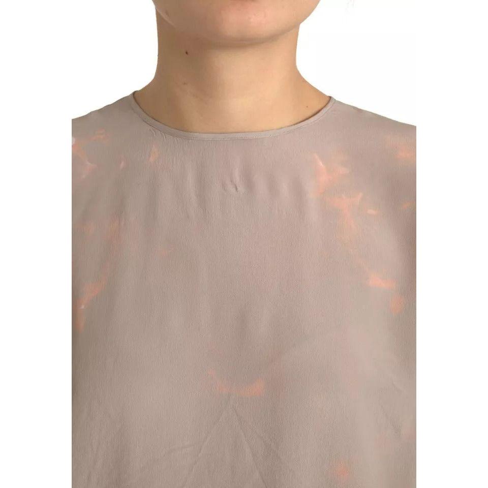 Dolce & Gabbana Brown Round Neck Short Sleeve Blouse Top TSH83325-48