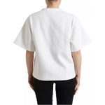 Dolce & Gabbana White Cotton Stretch Black HOT Crystal T-shirt TSH99917-S