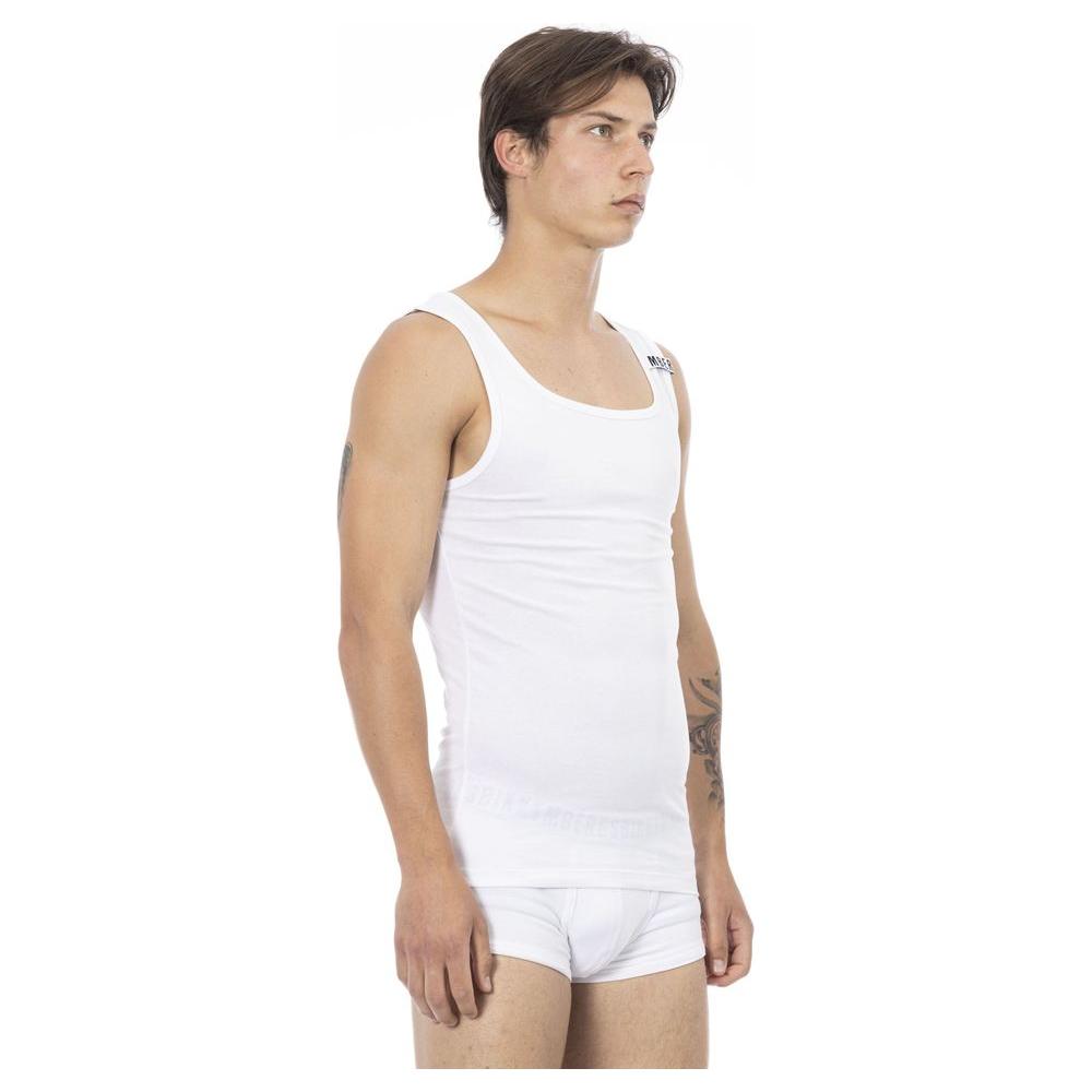 Bikkembergs White Cotton Men's Tank Top BI-22648-S