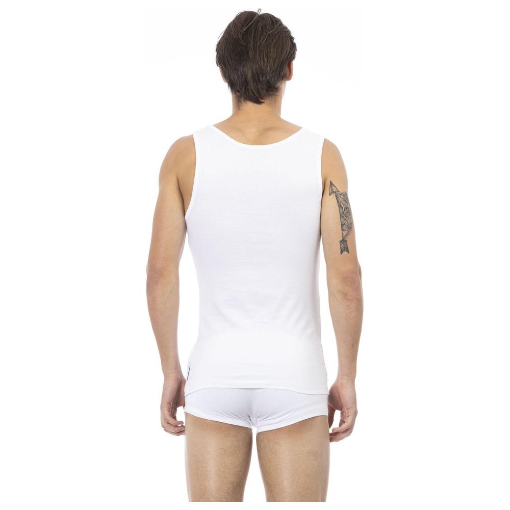 Bikkembergs White Cotton Men's Tank Top BI-22648-S