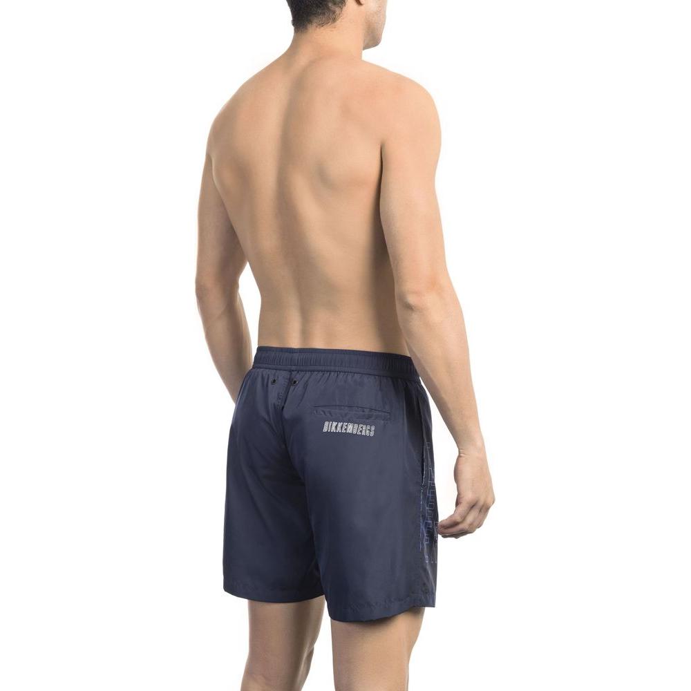 Bikkembergs Blue Polyester Men Swim Shorts