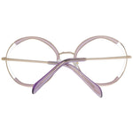 Emilio Pucci Purple Women Glasses Frame in metal and plastic, round full-rim design, 54 lenses width, 140 temples length, includes case
