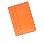 Dolce & Gabbana Orange Black Leather Logo Plaque Card Holder Wallet