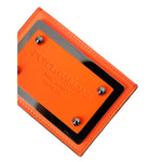 Dolce & Gabbana Orange Black Leather Logo Plaque Card Holder Wallet