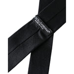 Dolce & Gabbana Black Solid 100% Silk Adjustable Tie KRA3399