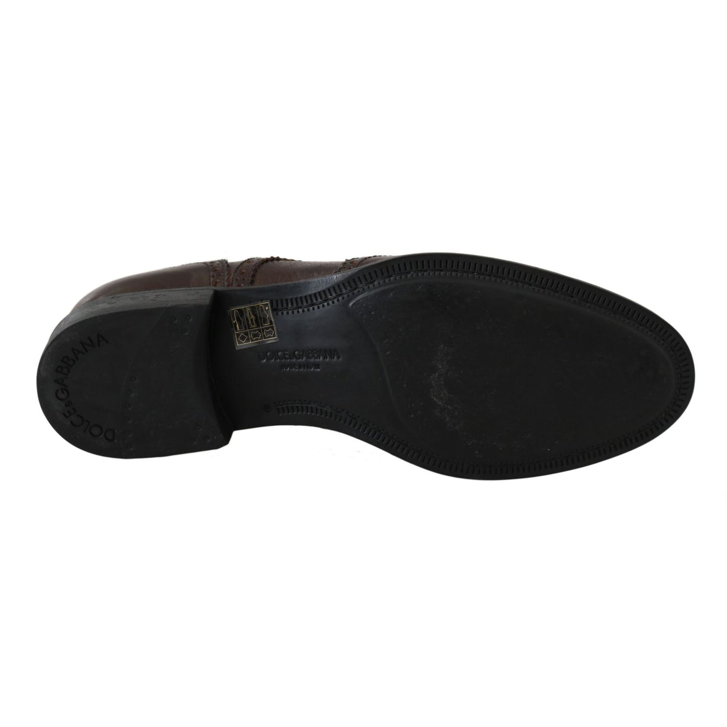 Dolce & Gabbana Brown Leather Brogue Derby Dress Shoes