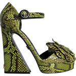 Dolce & Gabbana Green Exotic Leather Ankle Strap Heels Sandals Shoes LA11321-39