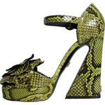 Dolce & Gabbana Green Exotic Leather Ankle Strap Heels Sandals Shoes LA11321-39