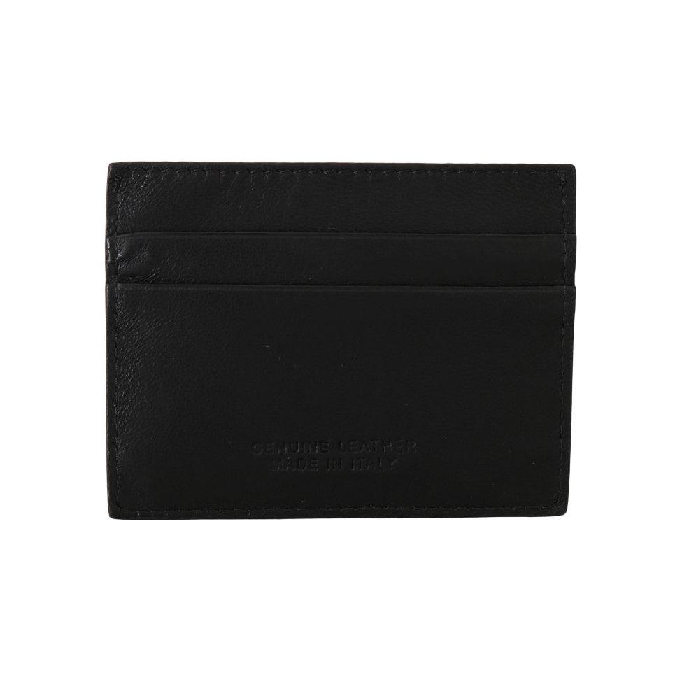 Billionaire Italian Couture Black Leather Cardholder Wallet VAS1445