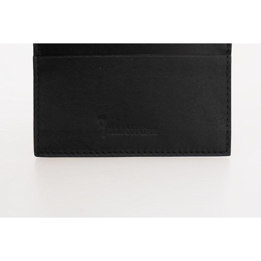 Billionaire Italian Couture Black Leather Cardholder Wallet VAS1445