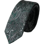 Dolce & Gabbana Green Floral Pattern 100% Silk Adjustable Men Tie KRA3342