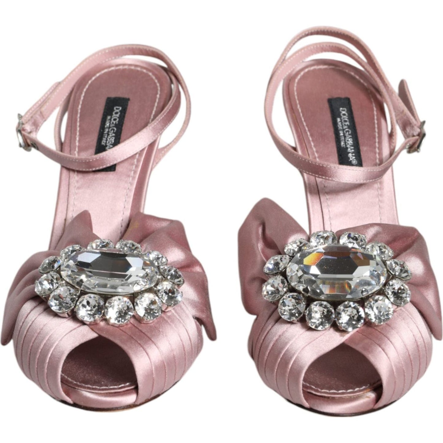 Dolce & Gabbana Pink Keira Crystal Heels Sandals Shoes LA11655-36