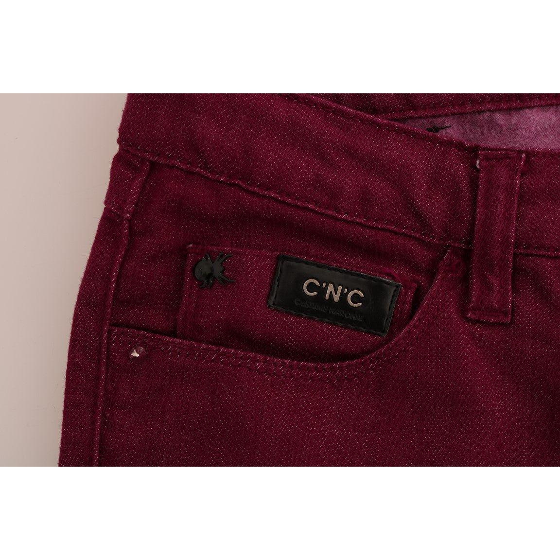 Costume National Red Wash Cotton Stretch Denim Jeans SIG30126-1
