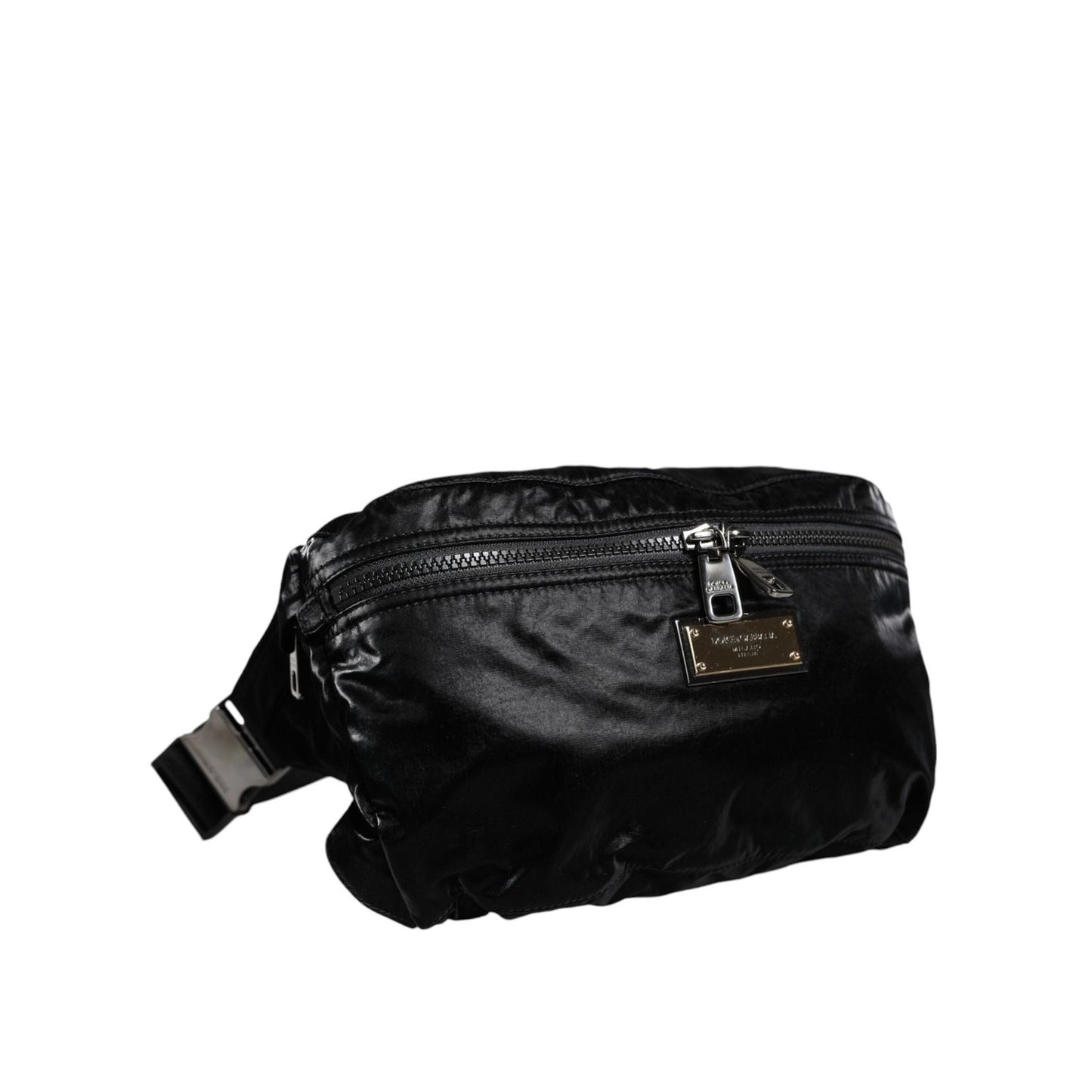 Dolce & Gabbana Black Nylon Fabric Belt Waist Fanny Pack Bag BAG4106