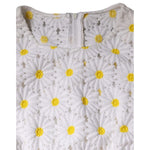 Dolce & Gabbana White Daisy Macrame Lace Sheath Midi Dress