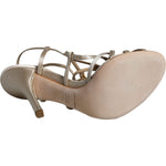 Dolce & Gabbana Beige Leather Stiletto Heels Sandals Shoes LA7708-36