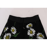 Dolce & Gabbana Black Embellished Daisy Brocade Skirt SKI1065-6