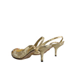 Dolce & Gabbana Gold Crystal Pumps Heels Slingbacks Shoes