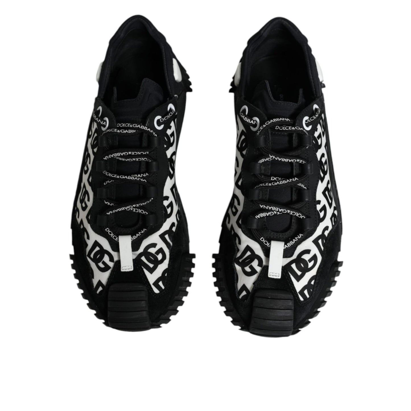 Dolce & Gabbana Black Logo Lace Up Low Top NS1 Sneakers Shoes