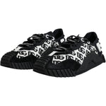 Dolce & Gabbana Black Logo Lace Up Low Top NS1 Sneakers Shoes