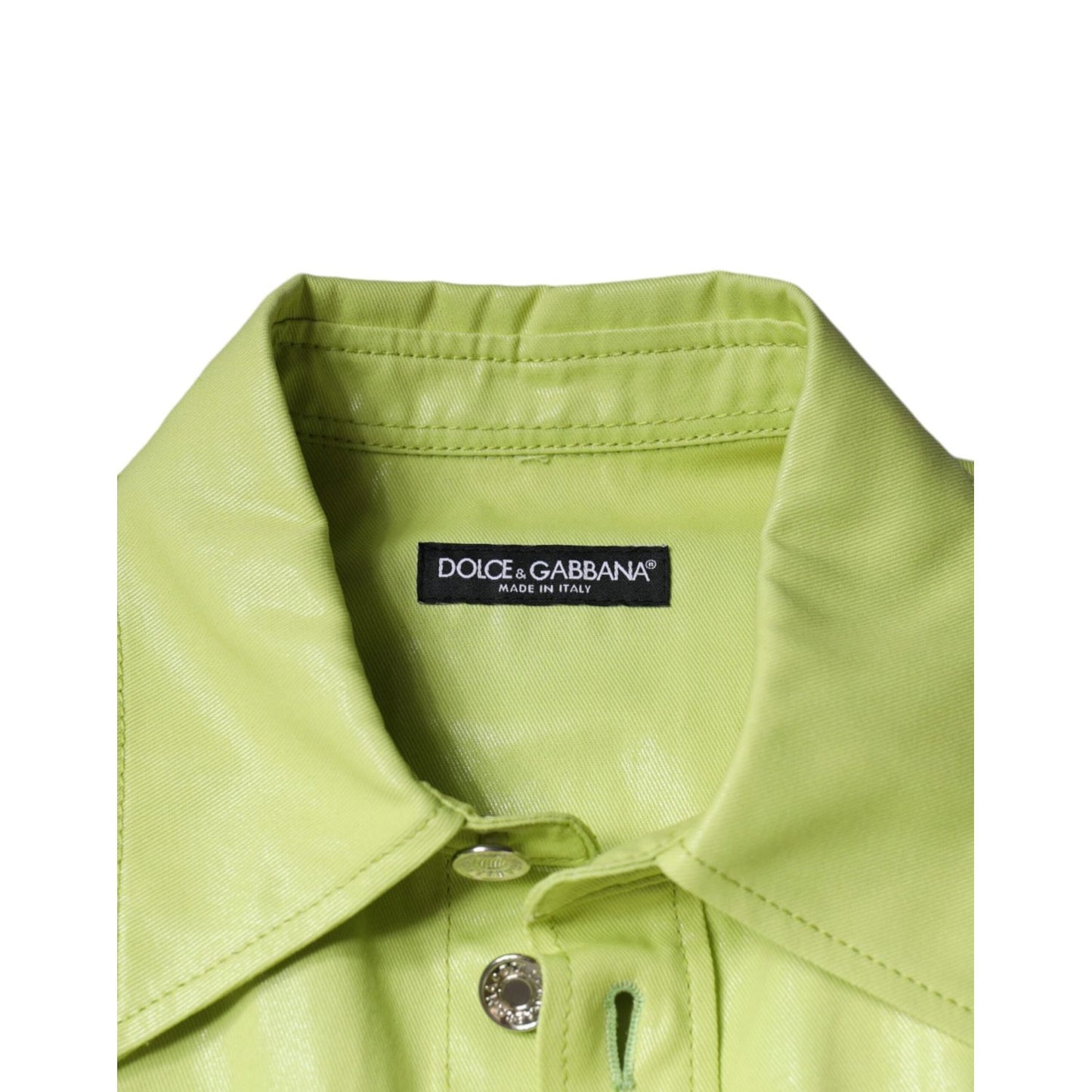 Dolce & Gabbana Green Cotton Collared Men Button Down Shirt TSH86582-39