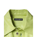 Dolce & Gabbana Green Cotton Collared Men Button Down Shirt TSH86582-39