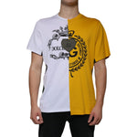 Dolce & Gabbana White Yellow Logo Print Short Sleeve T-shirt