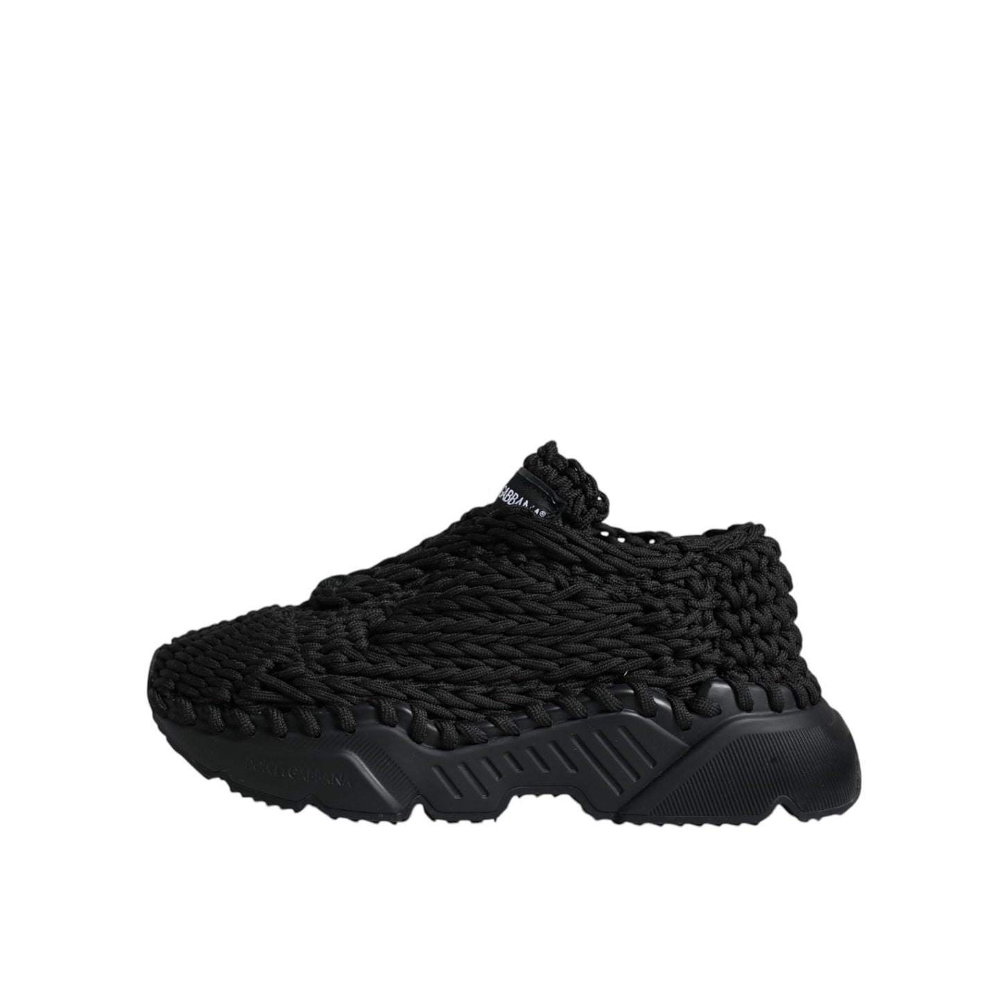 Dolce & Gabbana Black Knitted Daymaster Sneakers Shoes